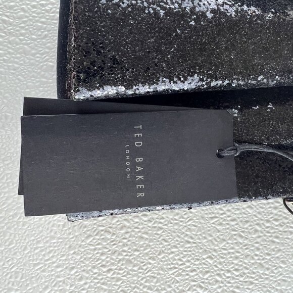 Black Glitter Bow Velvet Shimmering Fairy Princess Evening Bag Ted Baker London - Picture 3 of 11